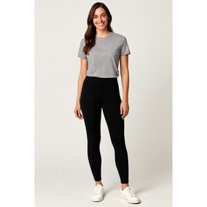 NWT Satina Black High Waisted Leggings One Size Fits Most Stretch Soft Comfy